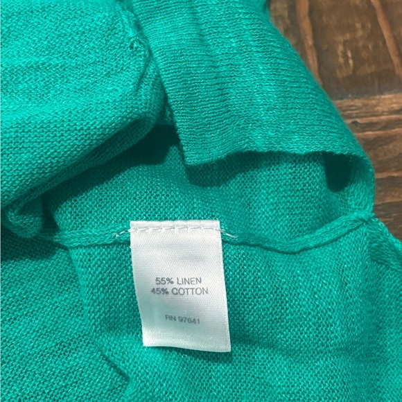 J. Jill NWT Surf Green Long Sleeve Tee. Linen cotton blend. Size small - Picture 12 of 13